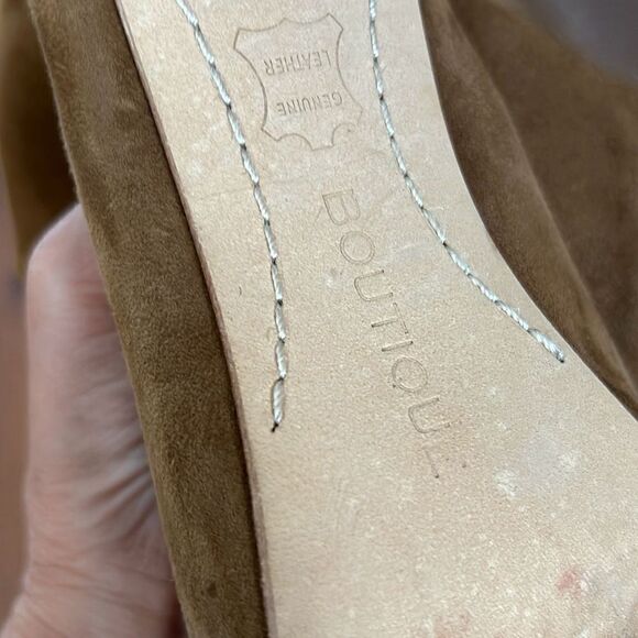 Boutique 9 suede slouchy tan boots heels 8 - Picture 6 of 8